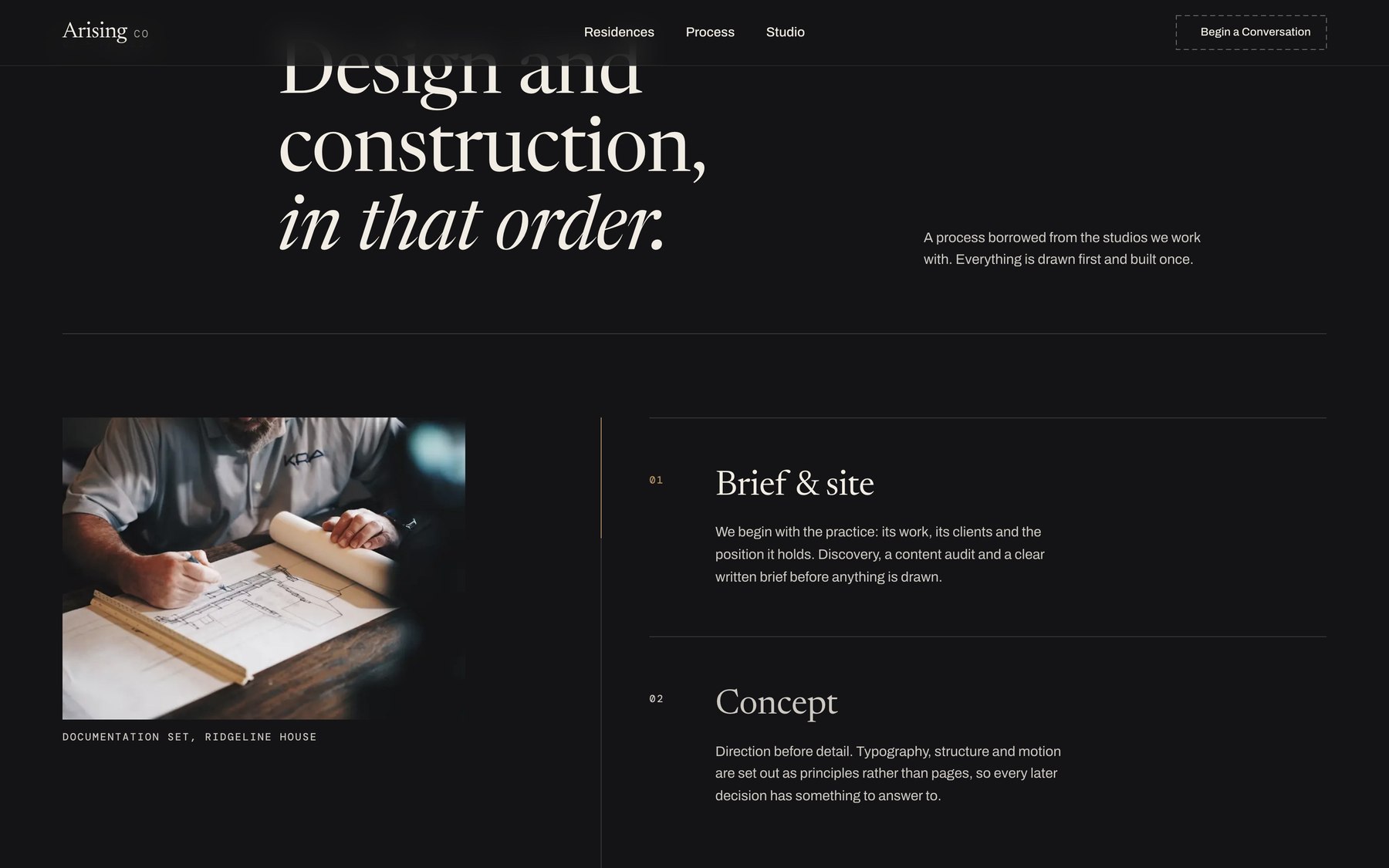 Design and construction in that order process section