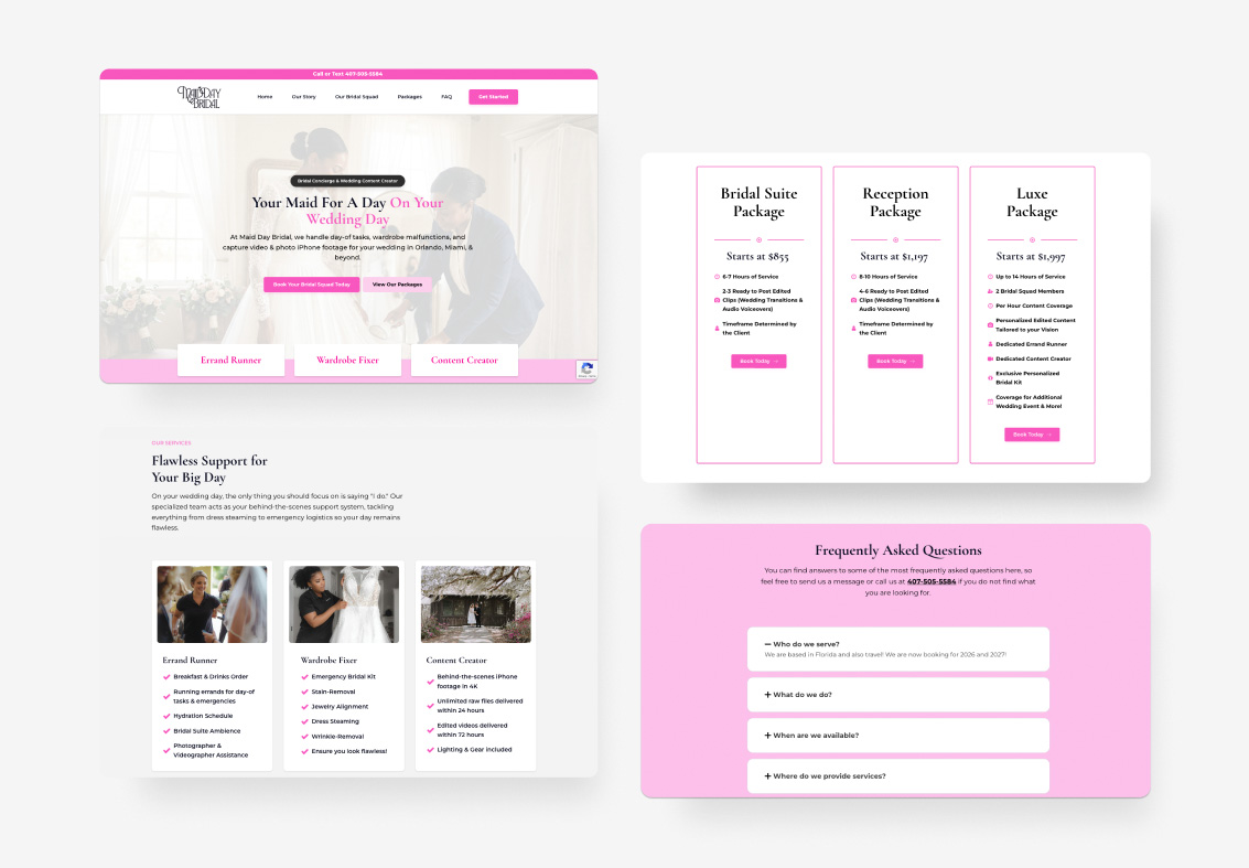 Maid Day Bridal Screens after our Work was Complete