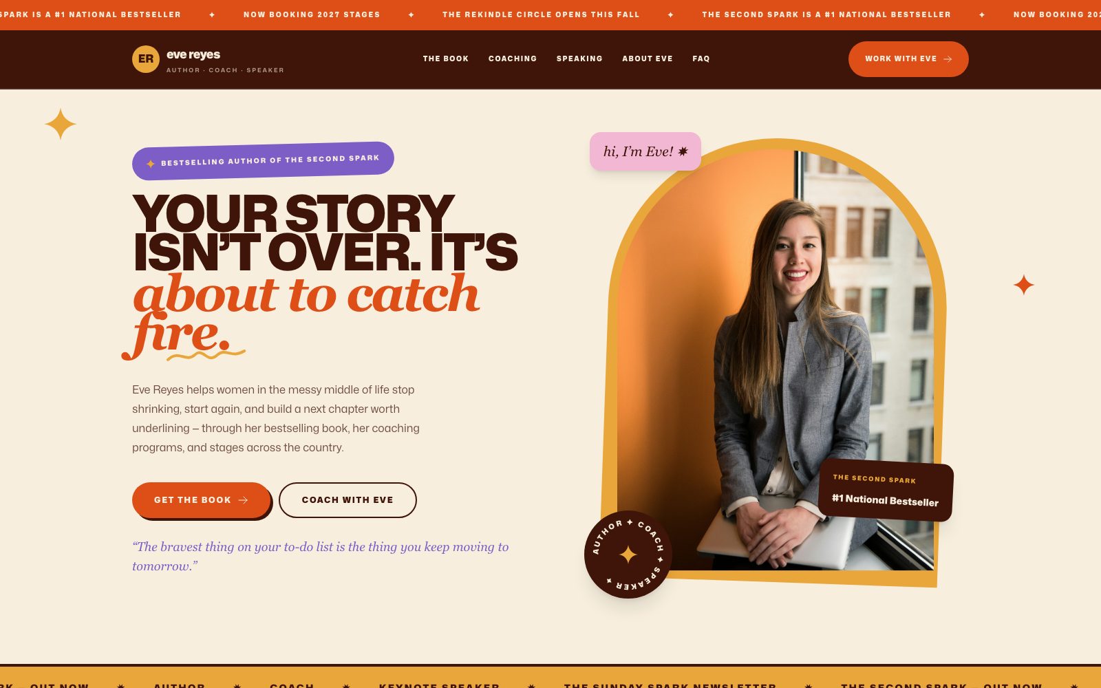 The Author, Coach & Speaker — Retro Bold website template — desktop preview
