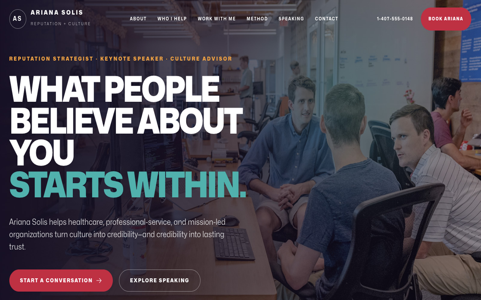 The Author, Speaker & Coach website template — desktop preview