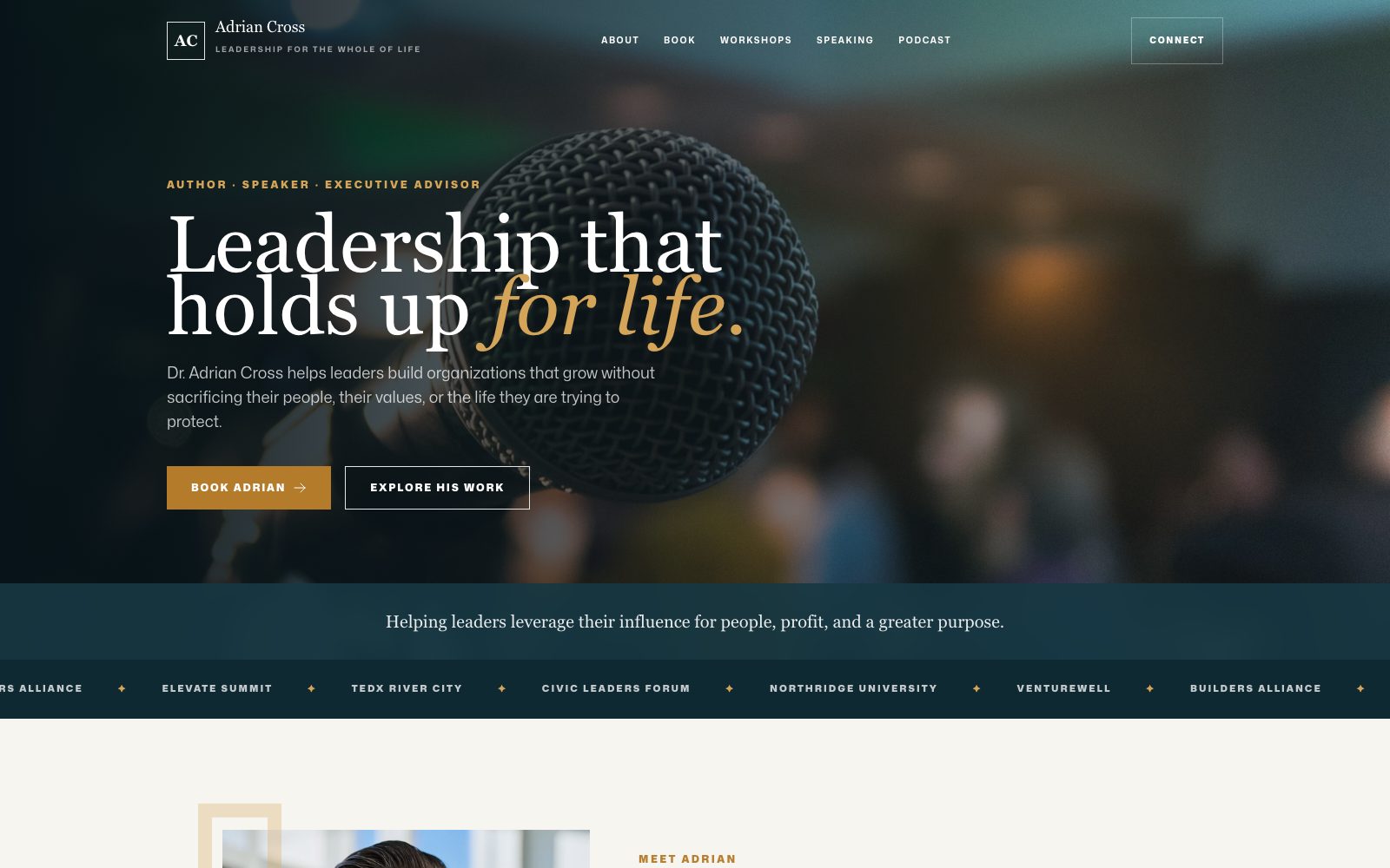 The Keynote Speaker website template — desktop preview